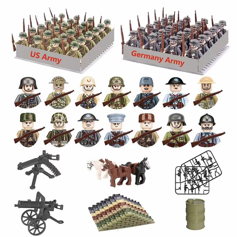 Lego Minifigure Holder - 24 teile/los WW2 Militär Charakter WW2