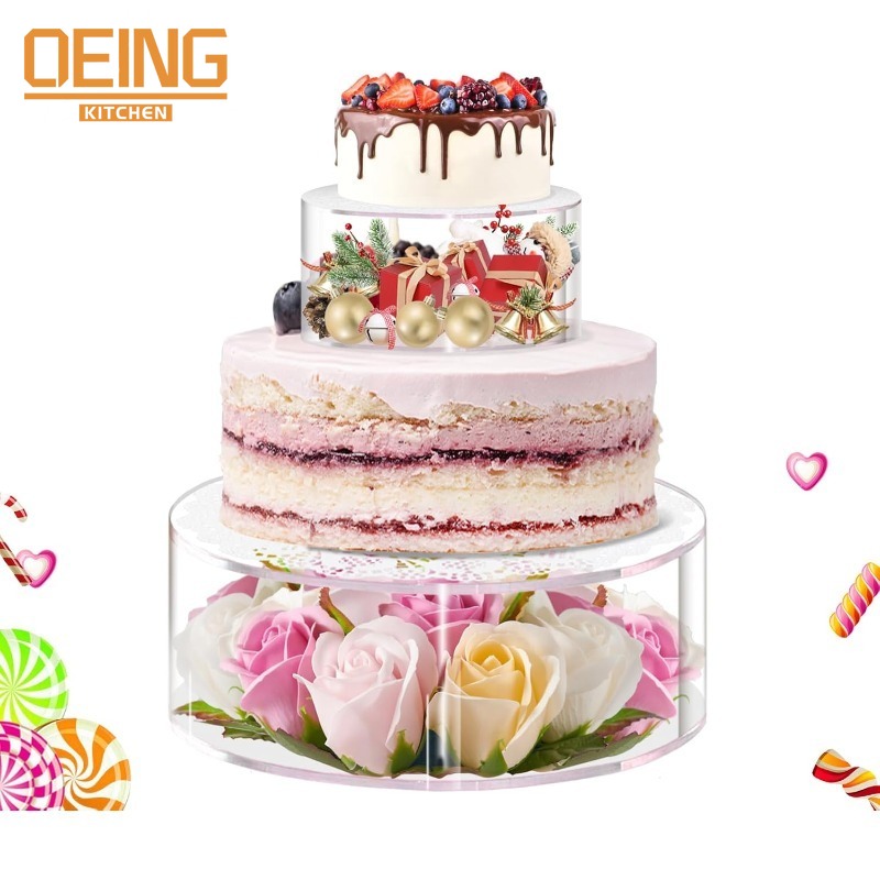 Display Risers Set - 2/3-teiliger Acryl-Kuchenständer für Partys, Geburtstage, Hochzeiten,